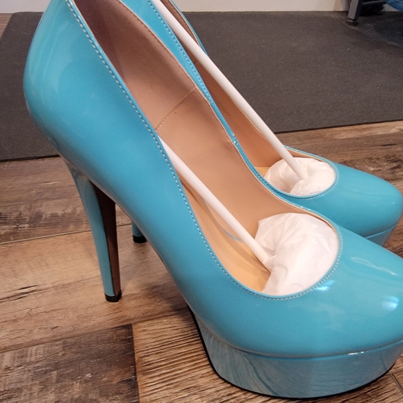 Elegant Blue Platform High Heels - Picture 6 of 12